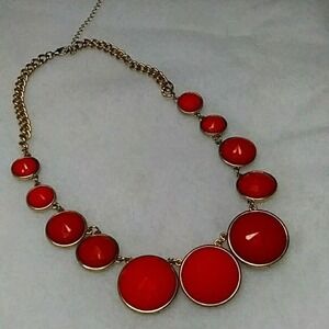 Orange acrylic‎ statement necklace